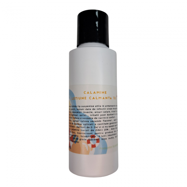 LOTIUNE CALAMINE COMPUSA : iritatii, eczeme, arsuri solare, eritem, muscaturi insecte. 100ml
