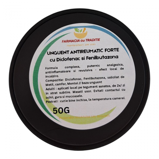 UNGUENT ANTIREUMATIC FORTE cu Diclofenac si Fenilbutazona. 50g
