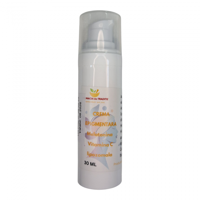 CREMA DEPIGMENTARA ANTIAGING cu Melatonina, Vitamina C lipozomala 40% -30g