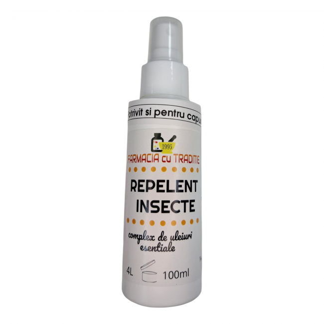 REPELENT INSECTE spray NATURAL cu mix de uleiuri esentiale, pentru ADULTI SI COPII -100g