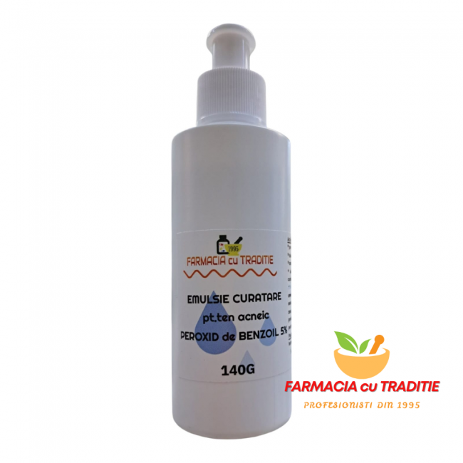 EMULSIE DE CURATARE TEN ACNEIC cu Peroxid de Benzoil 5%, Niacinamida si Ceramide, Spirulina. 130g
