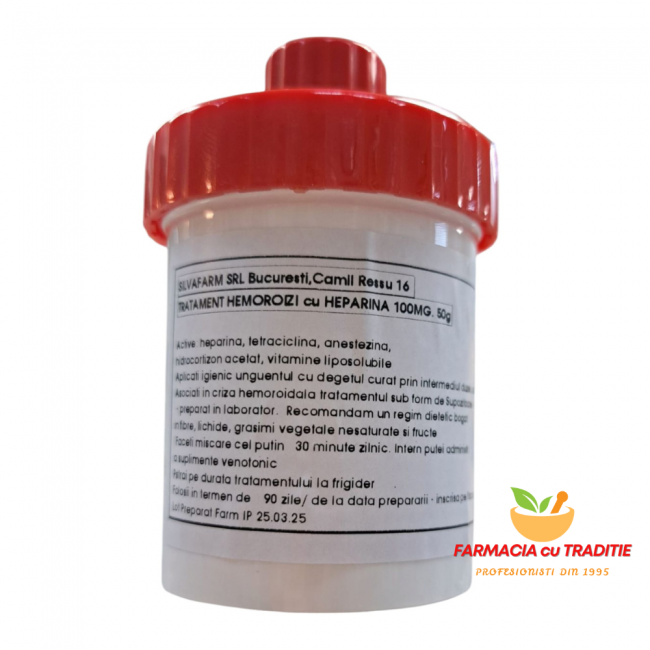 TRATAMENT HEMOROIZI cu HEPARINA 100MG. 50g