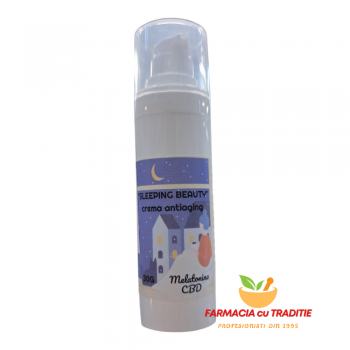 CREMA SLEEPING BEAUTY - antiaging de exceptie cu Melatonina, CBD- in baza transdermica - 30g