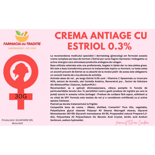 CREMA ANTIAGE CU ESTRIOL 0.3% 30G