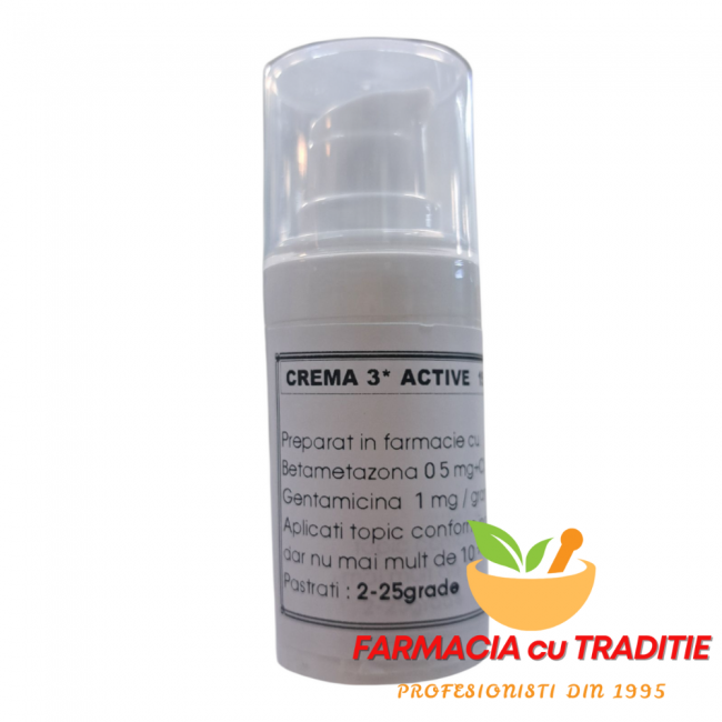 TRATAMENT ECZEME SI DERMATOZE cu Betametazona, Clotrimazol, Gentamicina. 15g-preparat in laborator
